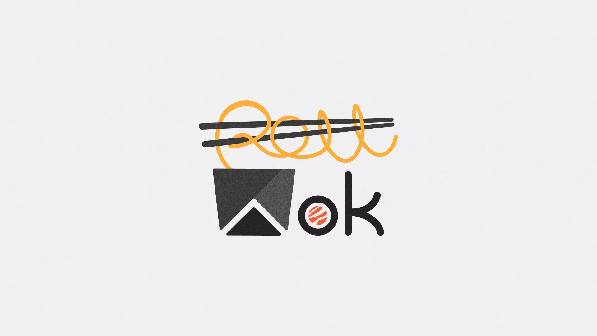 Разработка логотипа суши-бара «Roll Wok Club» в Ялте